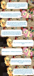 Size: 980x2176 | Tagged: applejack, derpibooru import, dialogue, fluttershy, gameloft, implied autumn blaze, implied twilight sparkle, klugetown, lix spittle, my little pony: the movie, parrot pirates, pirate, safe, sounds of silence