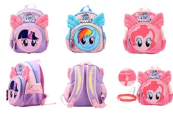 Size: 3003x1986 | Tagged: backpack, child leash, derpibooru import, irl, photo, pinkie pie, rainbow dash, safe, twilight sparkle