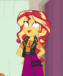 Size: 434x524 | Tagged: safe, derpibooru import, screencap, sunset shimmer, constructive criticism, equestria girls, equestria girls series, adorasexy, animated, clothes, cute, dancing, female, geode of empathy, gif, hip sway, hips, jewelry, magical geodes, necklace, sexy, shimmerbetes, skirt, solo