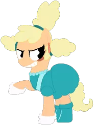 Size: 351x453 | Tagged: safe, artist:eggi-myst3ry, artist:selenaede, derpibooru import, ponified, earth pony, pony, base used, clothes, crossover, cuphead, ear piercing, earring, gloves, grin, jewelry, necklace, pacman eyes, piercing, raised hoof, sally stageplay, shoes, simple background, smiling, studio mdhr, transparent background