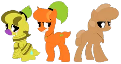 Size: 782x413 | Tagged: safe, artist:eggi-myst3ry, artist:selenaede, derpibooru import, earth pony, pony, base used, carrot, crossover, cuphead, food, grin, moe tato, onion, pacman eyes, potato, psycarrot, raised hoof, simple background, smiling, studio mdhr, the root pack, transparent background, weepy