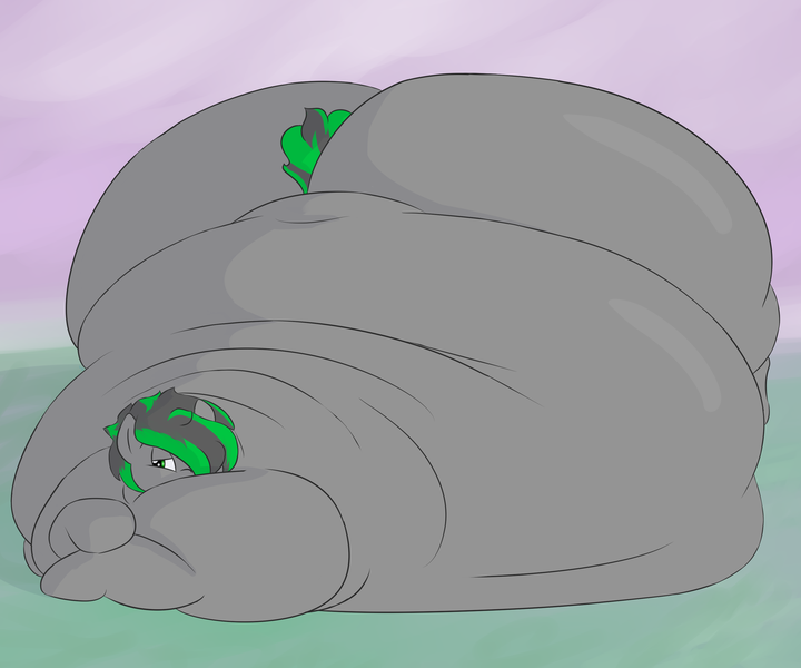 Size: 3000x2500 | Tagged: questionable, artist:lupin quill, derpibooru import, oc, oc:varah bubble, unofficial characters only, pony, bedroom eyes, belly, belly bed, big belly, butt, fat, female, hair over one eye, huge belly, huge butt, immobile, impossibly large belly, impossibly large butt, impossibly obese, large butt, morbidly obese, obese, plot, rolls of fat, solo, solo female