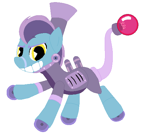 Size: 467x445 | Tagged: safe, artist:eggi-myst3ry, artist:selenaede, derpibooru import, ponified, earth pony, pony, base used, crossover, cuphead, grin, pacman eyes, phantom express, simple background, smiling, studio mdhr, transparent background, wheel