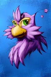 Size: 398x600 | Tagged: safe, artist:gyrotech, artist:sizzlemonkey, color edit, deleted from derpibooru, derpibooru import, edit, oc, oc:gyro feather, oc:gyro tech, gryphon, bust, colored, griffonized, portrait, species swap