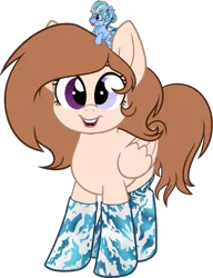 Size: 920x1200 | Tagged: safe, artist:binkyt11, derpibooru import, oc, oc:milo, oc:permafrost, unofficial characters only, pegasus, pony, 2019 community collab, derpibooru community collaboration, clothes, cute, female, heterochromia, looking at you, mare, medibang paint, plushie, simple background, socks, solo, transparent background