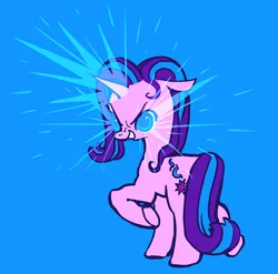 Size: 900x890 | Tagged: safe, artist:starstation, derpibooru import, starlight glimmer, pony, unicorn, glowing horn, grin, horn, magic, smiling, solo