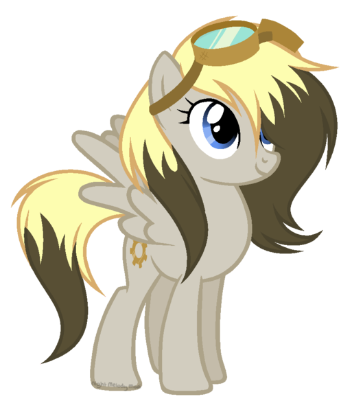 Size: 899x1051 | Tagged: safe, artist:nightmarye, derpibooru import, oc, oc:max whooves, pegasus, pony, base used, female, goggles, mare, offspring, parent:derpy hooves, parent:doctor whooves, parents:doctorderpy, simple background, solo, transparent background