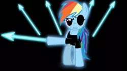 Size: 1920x1080 | Tagged: safe, artist:duskyzombie, derpibooru import, rainbow dash, pony, eyepatch, rainbowdyne, spear, undertale, undyne, weapon