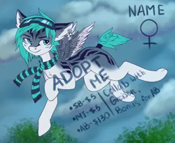 Size: 1840x1509 | Tagged: safe, artist:fkk, artist:greisen, derpibooru import, oc, oc:nayhade, unofficial characters only, pegasus, pony, adoptable, auction, clothes, collaboration, female, glasses, mare, scarf, solo