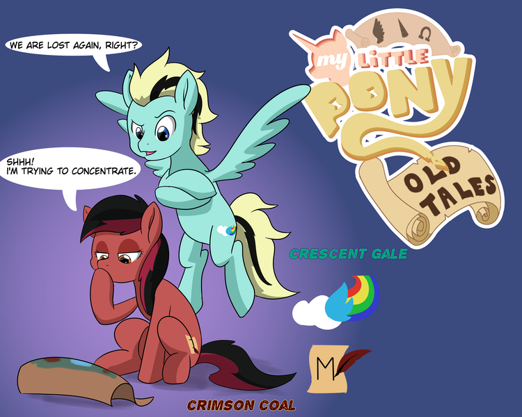 Size: 5000x4000 | Tagged: safe, artist:chedx, derpibooru import, edit, oc, earth pony, pegasus, pony, comic:mlp old tales, fanfic, adventure, comic, fanfic art, fantasy, logo, logo edit, my little pony, sneak peek