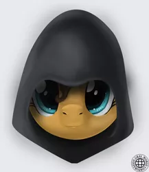 Size: 1110x1277 | Tagged: source needed, safe, artist:grayworldcorporation, derpibooru import, oc, unofficial characters only, pony, bust, female, hood, looking at you, mare, portrait, solo