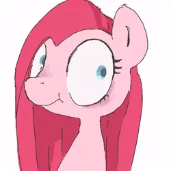 Size: 600x600 | Tagged: safe, artist:ume89s, derpibooru import, pinkie pie, pony, :t, bust, female, looking at you, mare, pinkamena diane pie, shrunken pupils, smiling, solo