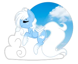 Size: 938x764 | Tagged: safe, artist:mintoria, derpibooru import, oc, oc:cloud shaper, pegasus, pony, cloud, female, mare, solo, two toned wings, wings