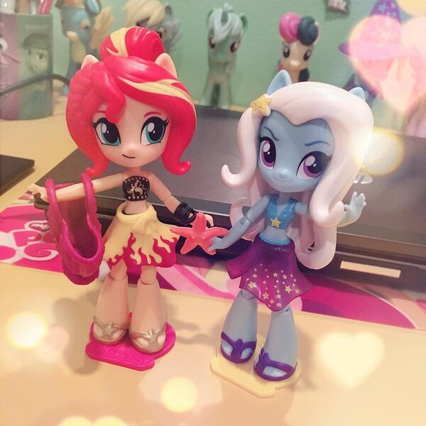 Size: 1080x1080 | Tagged: safe, derpibooru import, bon bon, lyra heartstrings, sunset shimmer, sweetie drops, trixie, equestria girls, equestria girls series, forgotten friendship, doll, equestria girls minis, irl, photo, toy