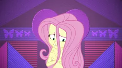 Size: 3840x2160 | Tagged: artist needed, suggestive, artist:laszlvfx, derpibooru import, edit, fluttershy, equestria girls, mirror magic, spoiler:eqg specials, belly button, breasts, covering, embarrassed, embarrassed nude exposure, female, frown, geode of fauna, jewelry, jewelry only, looking down, magical geodes, missing accessory, necklace, nude edit, nudity, solo, solo female, wallpaper, wallpaper edit