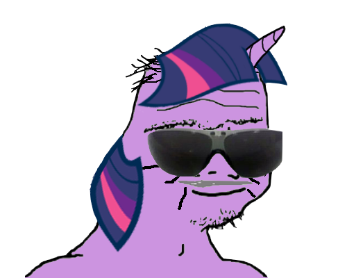 Size: 500x400 | Tagged: safe, derpibooru import, twilight sparkle, pony, 1000 hours in ms paint, 30 year old boomer, boomer, facial hair, meme, moustache, shitposting, sunglasses, wojak