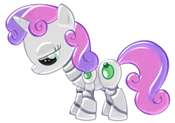 Size: 2500x1750 | Tagged: safe, artist:theoriginalginger, derpibooru import, sweetie belle, pony, robot, robot pony, chrome, shiny, sweetie bot