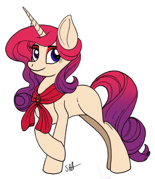 Size: 3440x3988 | Tagged: safe, artist:celestial-rainstorm, derpibooru import, oc, oc:splendor, pony, unicorn, female, mare, offspring, parents:oc x oc, simple background, solo, white background