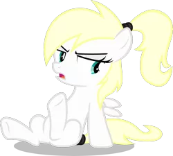 Size: 1982x1780 | Tagged: safe, artist:pestil, derpibooru import, oc, oc:luftkrieg, pegasus, pony, aryan, aryan pony, blonde, cute, female, filly, foal, nazi, nazipone, ponytail, show accurate, simple background, sitting, solo, transparent background, unamused, vector