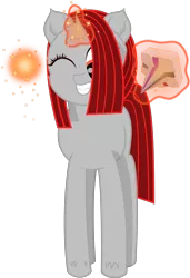 Size: 2051x3001 | Tagged: safe, artist:onil innarin, derpibooru import, oc, oc:ore pie, unofficial characters only, pony, unicorn, 2019 community collab, derpibooru community collaboration, grin, hair over one eye, magic, male, one eye closed, simple background, smiling, solo, sparkles, teenager, telekinesis, transparent background, vector, wink, wisp
