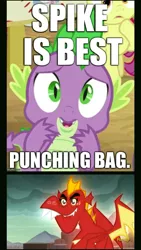 Size: 941x1669 | Tagged: abuse, background pony strikes again, derpibooru import, downvote bait, edgy, edit, edited screencap, garble, go to sleep garble, safe, screencap, shitposting, spike, spikeabuse