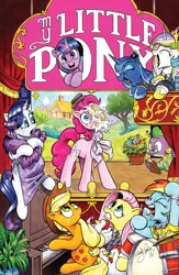 Size: 2008x3071 | Tagged: safe, artist:andypriceart, derpibooru import, idw, applejack, fluttershy, pinkie pie, princess celestia, princess luna, rainbow dash, rarity, spike, twilight sparkle, earth pony, pegasus, pony, chaos theory (arc), spoiler:comic, spoiler:comic48, accord (arc), andy you magnificent bastard, animal (muppet), cover, dexterous hooves, drums, female, fozzie bear, gonzo, hoof hold, kermit the frog, mane six, mare, miss piggy, musical instrument, parody, part the first: from chaos comes order, pie in the face, rowlf the dog, scooter (muppet), statler, statler and waldorf, the muppet show, the muppets, title drop, waka waka, waldorf