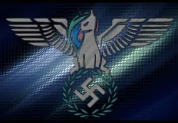 Size: 1159x801 | Tagged: safe, deleted from derpibooru, derpibooru import, princess celestia, alicorn, pony, /mlpol/, flag, laurel, light, nazi, reichsadler, reichsalicorn, shitposting, spread wings, sun, swastika, troll, wings