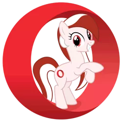 Size: 894x894 | Tagged: safe, artist:masem, derpibooru import, oc, oc:opera, unofficial characters only, earth pony, pony, browser ponies, female, o, opera, rearing, simple background, solo, technology, transparent background, vector