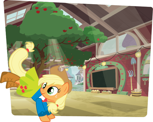 Size: 583x466 | Tagged: safe, derpibooru import, official, applejack, pony, apple, bucking, clothes, food, official art, pony history, school of friendship, school uniform, stock vector