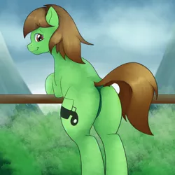 Size: 626x626 | Tagged: safe, artist:undermrph, derpibooru import, oc, oc:chrisgotjar, unofficial characters only, earth pony, pony, butt, dock, featureless crotch, looking at you, male, plot, smiling, solo, stallion