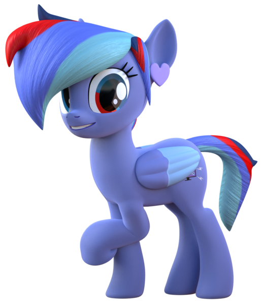 Size: 1031x1200 | Tagged: safe, artist:melodiousmarci, derpibooru import, oc, oc:star visualz, pegasus, pony, 3d, blender, fusion, looking at you, simple background, transparent background