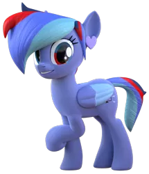 Size: 1031x1200 | Tagged: safe, artist:melodiousmarci, derpibooru import, oc, oc:star visualz, pegasus, pony, 3d, blender, fusion, looking at you, simple background, transparent background