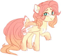 Size: 356x315 | Tagged: safe, artist:s1nb0y, derpibooru import, fluttershy, pony, alternate design, simple background, solo, transparent background