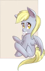 Size: 1364x2143 | Tagged: safe, artist:brok-enwings, derpibooru import, derpy hooves, pony, cute, derpabetes, female, letter, mail, simple background, sitting, solo