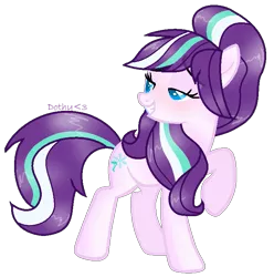 Size: 709x715 | Tagged: safe, artist:doroshll, derpibooru import, oc, oc:snow twinkle, earth pony, pony, female, mare, offspring, parent:double diamond, parent:starlight glimmer, parents:glimmerdiamond, raised hoof, simple background, solo, transparent background