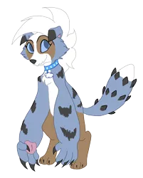 Size: 2336x2912 | Tagged: 2019 community collab, anthro, artist:mjangelvortex, chest fluff, collar, collartag, cute, derpibooru, derpibooru community collaboration, derpibooru import, diamond dog, diamond dog oc, digital art, digitigrade anthro, female, female diamond dog, fluffy, gift art, jewel, jewels, meta, oc, oc:sky, paw pads, paws, safe, simple background, solo, transparent background, underpaw, unofficial characters only