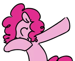 Size: 550x450 | Tagged: safe, artist:thebirdiebin, derpibooru import, edit, pinkie pie, earth pony, pony, dab, eyes closed, female, mare, meme, simple background, solo, transparent background