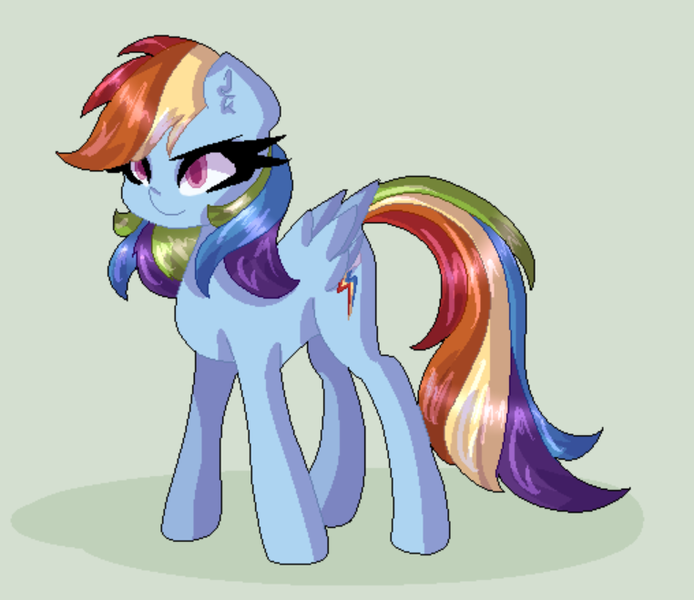 Size: 762x659 | Tagged: safe, artist:lannarainbows, derpibooru import, rainbow dash, pony, pixel art, simple background, solo