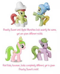 Size: 1242x1544 | Tagged: safe, derpibooru import, apple munchies, peachy sweet, red gala, pony, apple family member, blind bag, friendship is magic collection, toy
