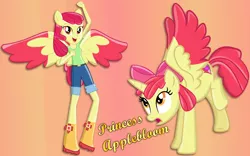 Size: 4636x2897 | Tagged: safe, artist:grapefruitface1, artist:tunchawk, artist:whitelieevee13, derpibooru import, apple bloom, alicorn, equestria girls, alicornified, base used, bloomicorn, boots, clothes, jeans, missing accessory, older, older apple bloom, pants, ponied up, princess apple bloom, race swap, shoes