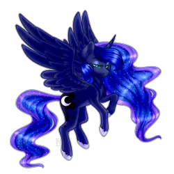 Size: 3500x3500 | Tagged: safe, artist:micky-ann, artist:shimmer-strike, derpibooru import, princess luna, alicorn, pony, clothes, collaboration, cutie mark, ear fluff, ethereal mane, eyeshadow, female, floating, flying, makeup, mare, shoes, simple background, solo, transparent background, unshorn fetlocks