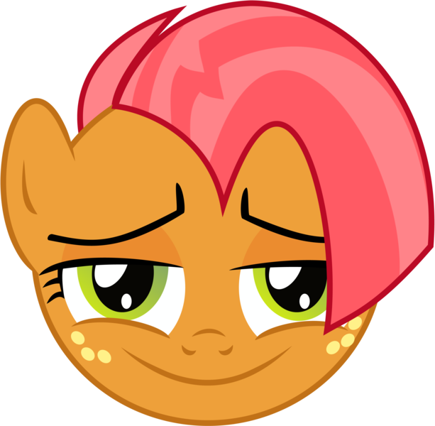 Size: 3063x3000 | Tagged: safe, artist:caliazian, derpibooru import, babs seed, pony, one bad apple, babsface, female, looking at you, simple background, smiling, smug, transparent background, vector