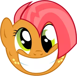 Size: 3062x3023 | Tagged: safe, artist:caliazian, derpibooru import, babs seed, pony, derp, grin, smiling