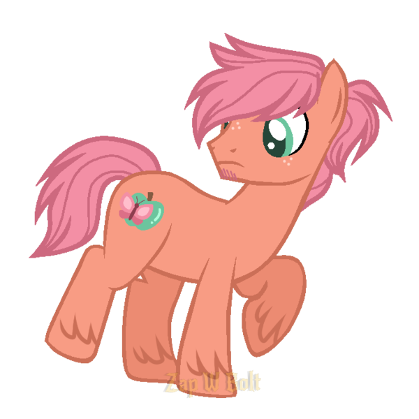 Size: 700x700 | Tagged: safe, artist:detoxx-retoxx, derpibooru import, oc, unnamed oc, unofficial characters only, pony, commission, freckles, male, offspring, parent:big macintosh, parent:fluttershy, parents:fluttermac, simple background, solo, stallion, transparent background, watermark