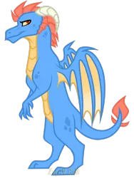 Size: 1536x2048 | Tagged: artist:detoxx-retoxx, commission, derpibooru import, dragon, dragon oc, male, oc, offspring, parent:garble, parent:princess ember, parents:emble, safe, show accurate, simple background, solo, transparent background, unnamed oc, unofficial characters only