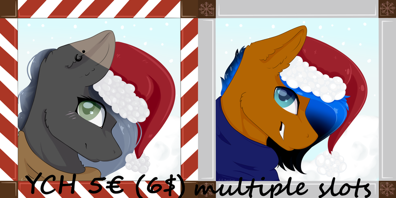 Size: 4800x2400 | Tagged: safe, artist:lilrandum, derpibooru import, oc, oc:lilrandum, oc:xxenocage, unofficial characters only, pony, commission, female, grin, hat, male, mare, smiling, snow, stallion, ych example, your character here