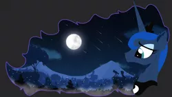 Size: 1920x1080 | Tagged: safe, artist:probaldr, derpibooru import, big macintosh, princess luna, sugar belle, twilight sparkle, alicorn, earth pony, pony, chest fluff, ear fluff, female, male, meteor, moon, mountain, night, ponyville, scenery, shipping, silhouette, smiling, solo focus, straight, sugarmac, telescope, wallpaper