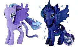 Size: 889x537 | Tagged: safe, artist:conphettey, derpibooru import, edit, princess luna, alicorn, pony, comparison, solo, toy