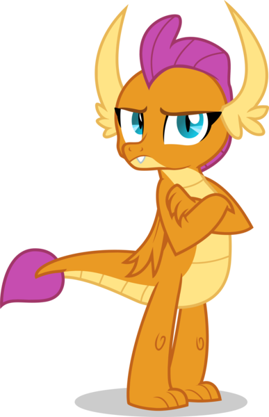 Size: 2408x3731 | Tagged: artist:tomfraggle, crossed arms, derpibooru import, dragon, dragoness, female, looking at you, safe, school daze, season 8, simple background, smolder, smolder is not amused, solo, spoiler:s08, tail, transparent background, unamused, vector