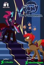 Size: 4750x7000 | Tagged: absurd resolution, adventure, alternate hairstyle, alternate timeline, alternate universe, artist:chedx, bad end, comic, comic:the storm kingdom, cover, cover art, crystal of light, derpibooru import, fanfic, fanfic art, fantasy, general tempest shadow, my little pony: the movie, oc, oc:time piece, original character do not steal, safe, tempest shadow, the bad guy wins